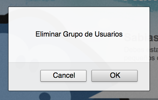 Opción de eliminación del grupo