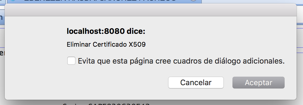 Confirmación de eliminación del certificado